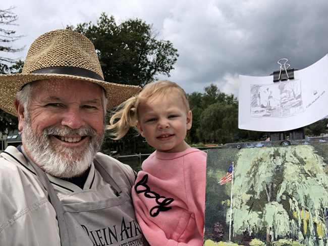 Robin Roberts and Granddaughter | Ohio Plein Air Artist | The Welsh Hills Inn